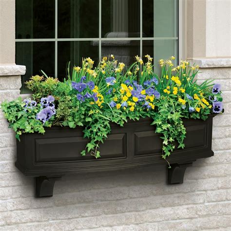 metal flower window boxes|black wooden window boxes.